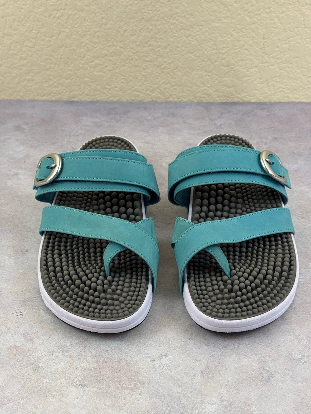 Kenkoh Massaging Sandals Blue Leather Men's 8 Women’s Size 9 EU 40